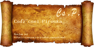 Csécsei Piroska névjegykártya