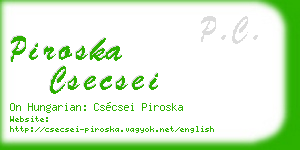 piroska csecsei business card