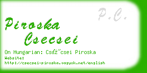 piroska csecsei business card